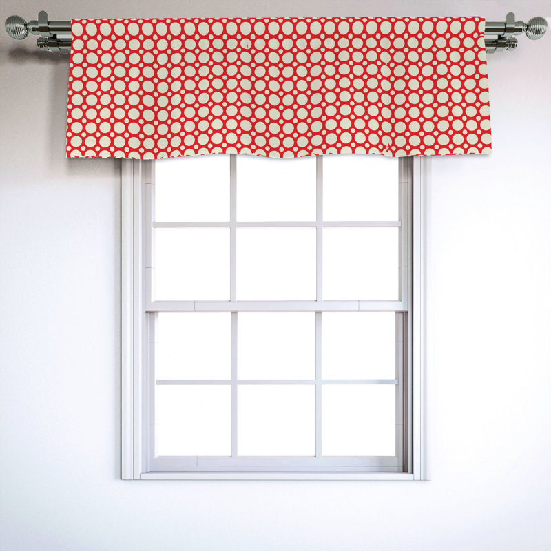 Sateen Geometric Ruffled Window Valance