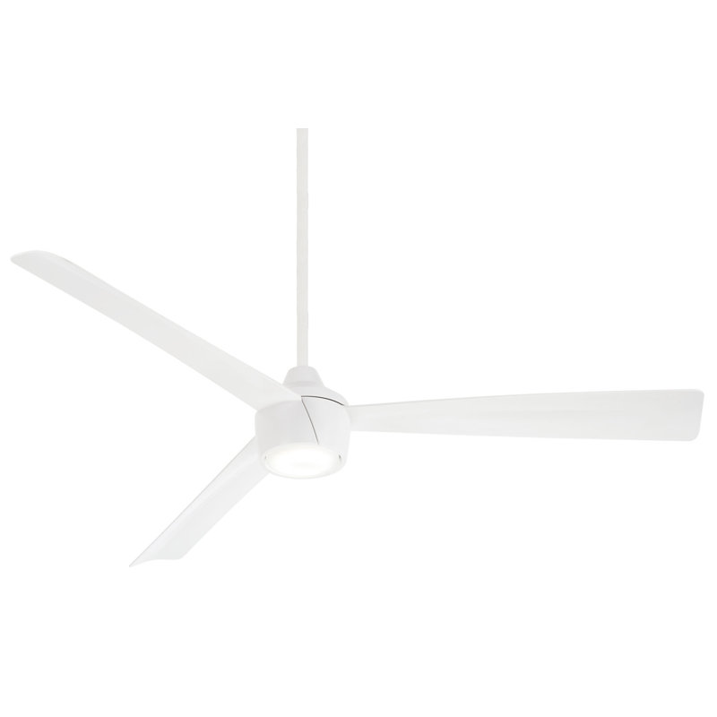 3-Blade 56" Sweep Skinnie Ceiling Fan with Hand Held Remote Control, White Flat