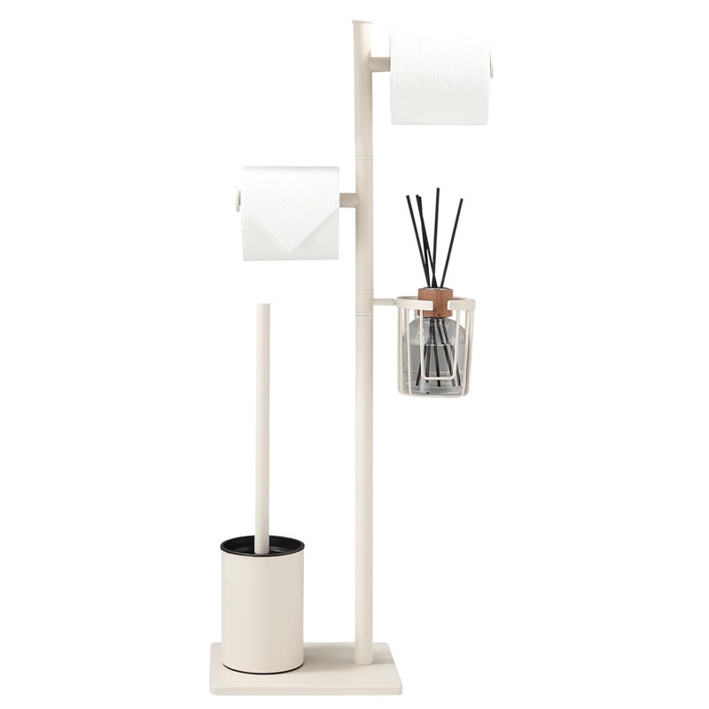 Free Standing Toilet Paper Holder, White