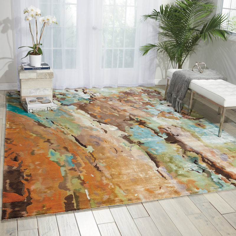 Adriel Abstract Wool Hand Woven Area Rug, Rectangle 259 x 351cm