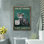 Naughty Cat - Your Napkins, My Lady, toile tendue avec châssis - décor d'illustrations pour salle de bain et blanchisserie, gris et vert foncé