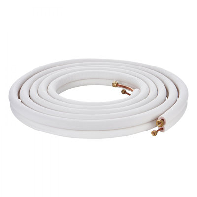 Mini Split Line Set, 1/4" & 3/8" O.D Copper Pipes Tubing and Triple-Layer Insulation, for Air Conditioning or Heating Pump Equipment & HVAC with Rich Accessories (Connection Cable)