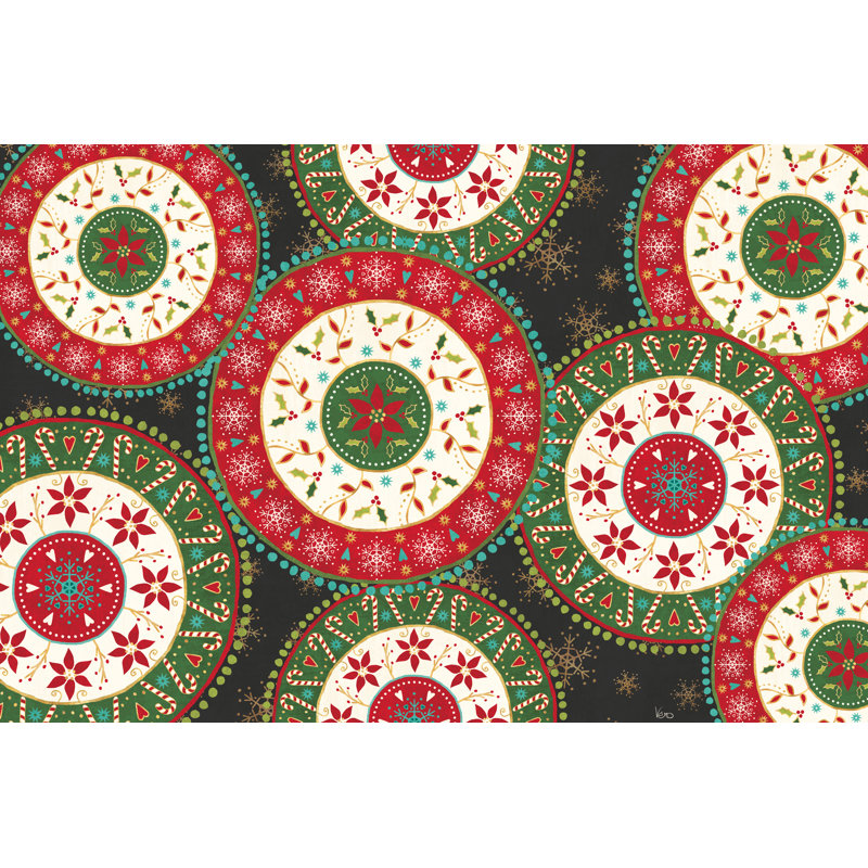Otomi Holiday X Black by Veronique Charron - Wrapped Canvas Print, 20.32cm H x 30.48cm W x 3.8cm D