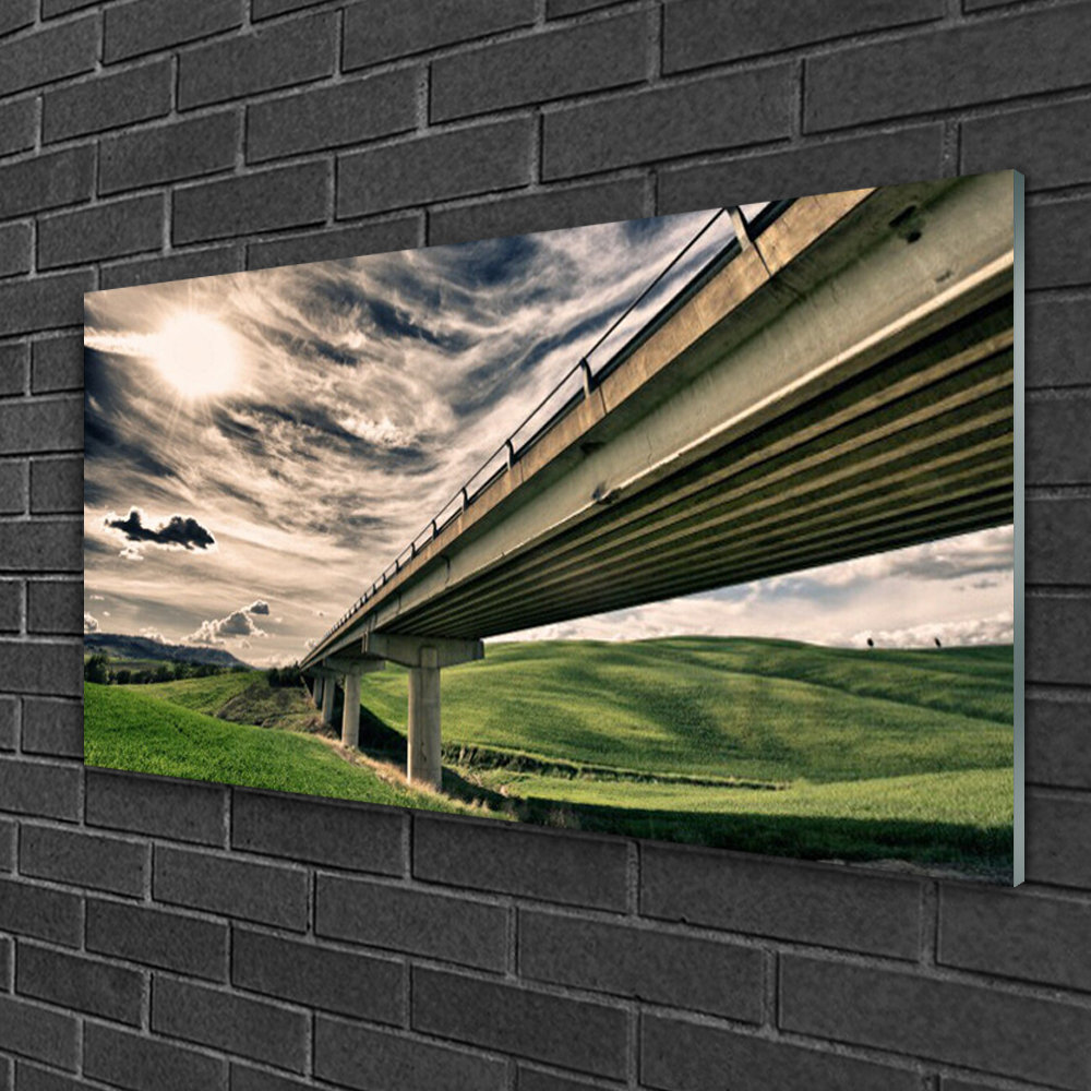 Glasbild Highway Bridge Valley Architektur