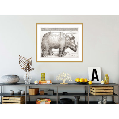 «The Rhinoceros» par Albrecht Dürer, impression giclée sur cadre