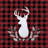 Deer Plaid – Holiday Kitchen Pattern – Polyester Shower Curtain, Dye Sublimation Print, 71" W × 74" L