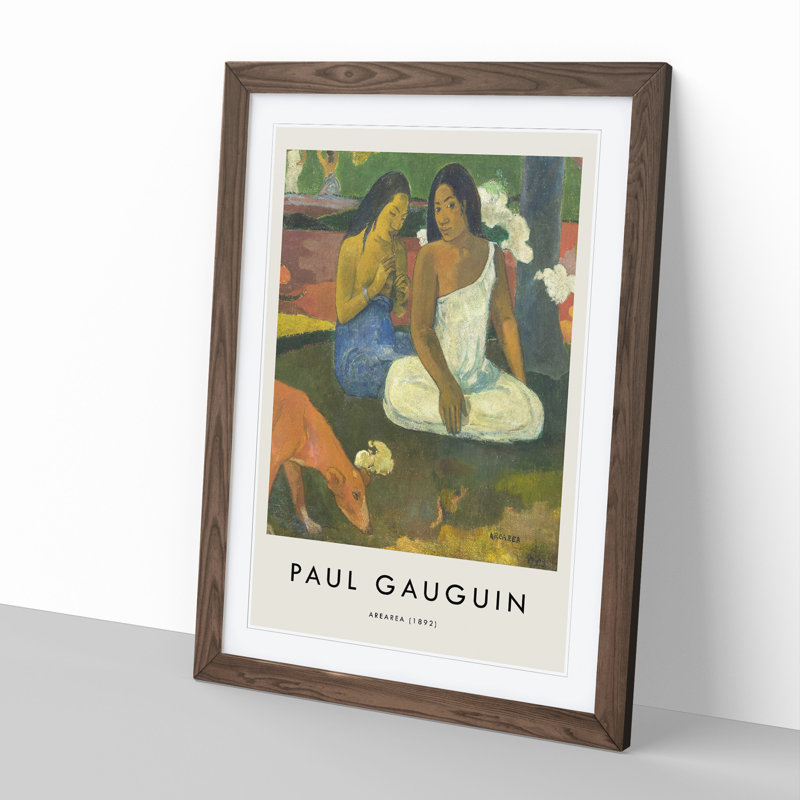 Arearea by Paul Gauguin - Picture Frame Graphic Art, 65cm H x 48cm W x 2cm D, Walnut Framed