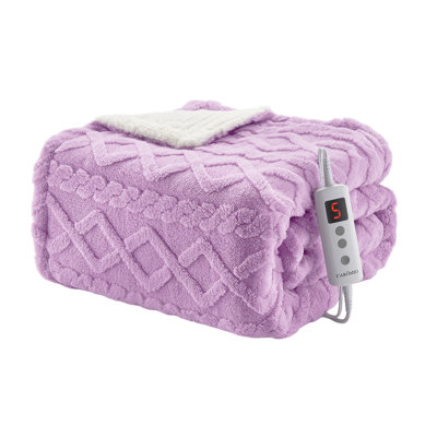 Heated Throw Blanket with 10 Heating Levels and 10 Time Settings