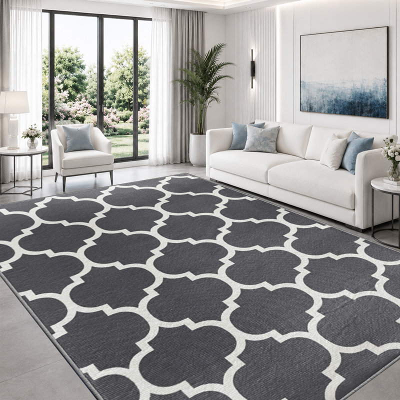 Modern Abstract Area Rug for Living Room, Bedroom, Dining Room, and Home Office – Soft Indoor Accent Rug