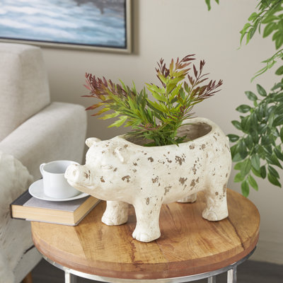Pot à fleurs d'intérieur avec détails vieillis Gerritt MGO Pig
