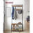 Coat Rack, Hall Tree With Shoe Storage Bench, Entryway Bench With Shoe Storage, 3-In-1, Steel Frame, For Entryway, 12.6 X 27.6 X 68.9 Inches, Industrial, Greige And Black UHSR41MB-114991602