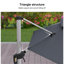 Parasol rond en porte-à-faux 11 pi avec base à roulettes RejIno, gris-796147322