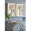 Ensemble de deux miroirs décoratifs en bois blanc et or de 30 po