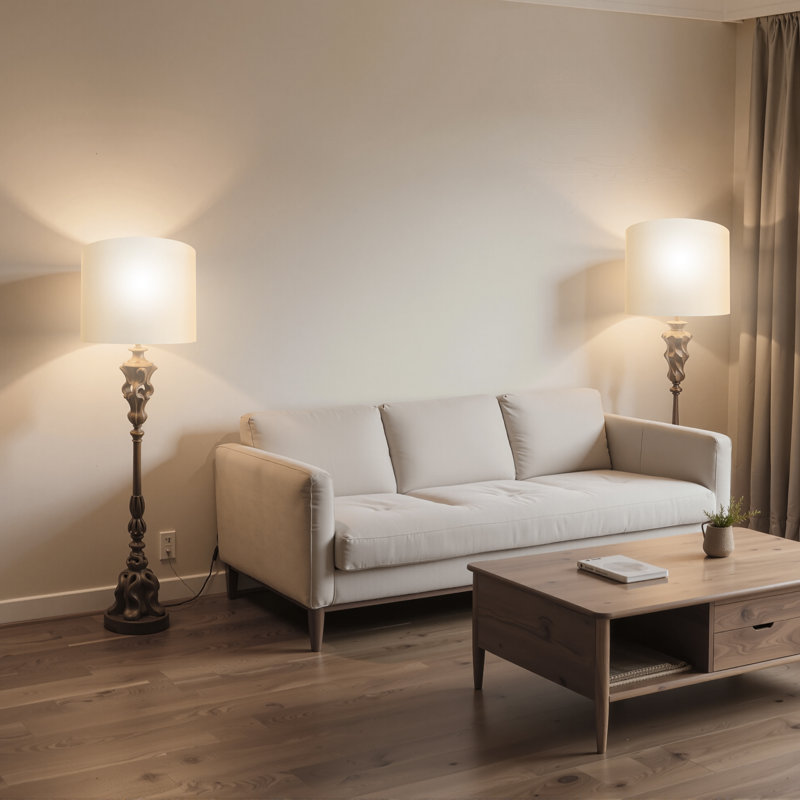 Abat-jour tambour 2 pièces, Blanc cassé, H 16 po x l 16 po x P 12 po