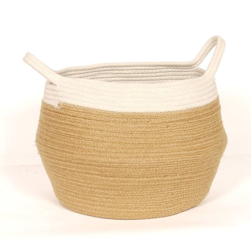 Panier en jute debout, H 10,5 po x l 14,25 po x P 14,25 po