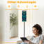  Lampe sur pied 68,5 po sur pied en métal bleu sarcelle à intensité variable avec abat-jour en lin