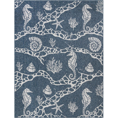 Tapis contemporain bleu marine Aycan