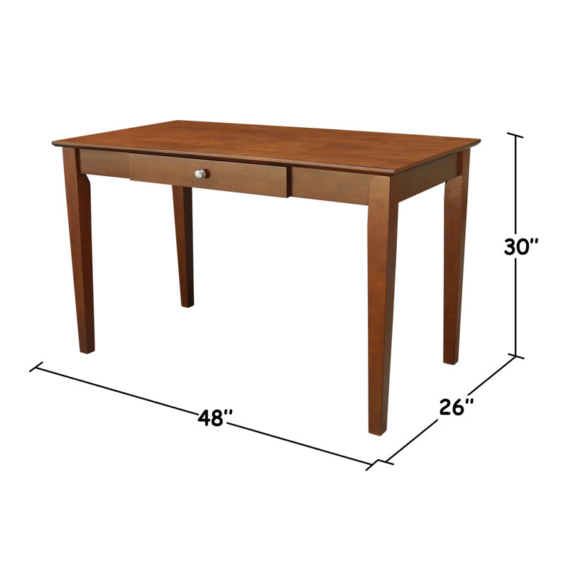 Leadington Solid Wood Writing Desk, 30" H x 48" W x 26" D, Expresso