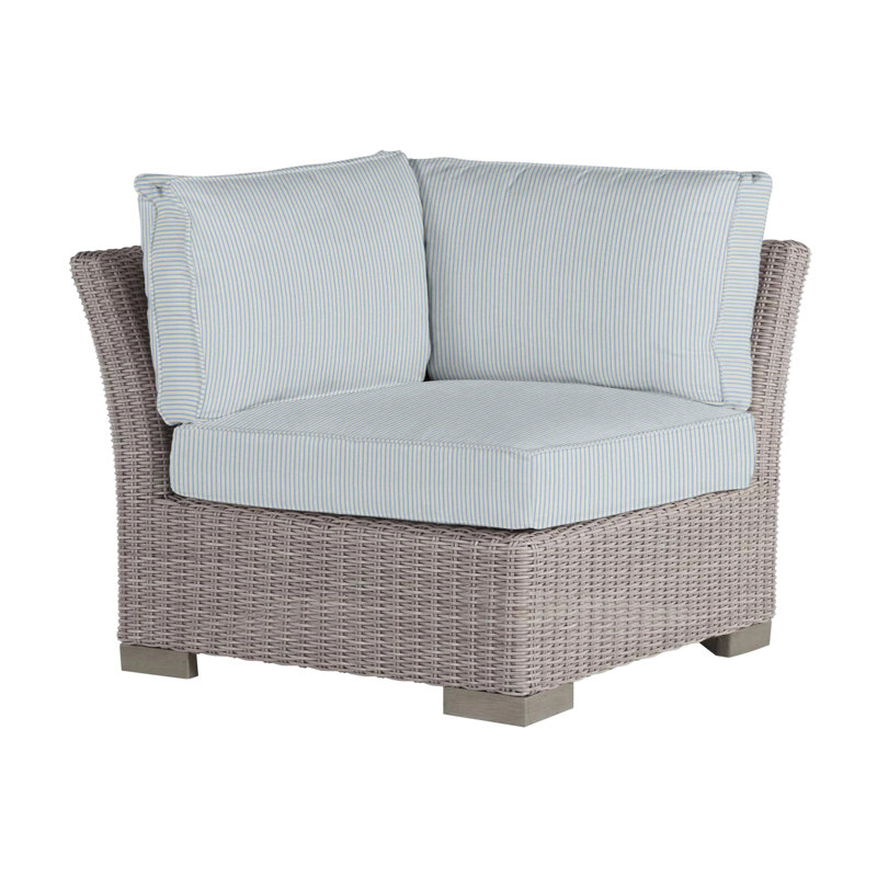 Club Woven Patio Lounge Chair with Cushions, Oyster, Dove Sunbrella® Linen, Welt
