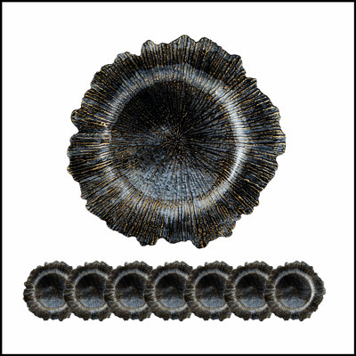 8 Pack Reef Plastic Charger Plate, D13"