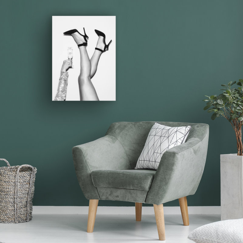 Art sur toile, noir et blanc, H 14 po x l 19 po