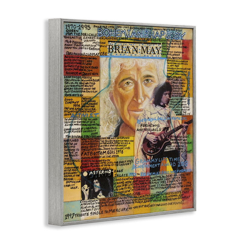 Brian May Collage Framed Giclee Art by Sabin, Farmhouse Gray Framed Giclee, 14" H x 11" W
