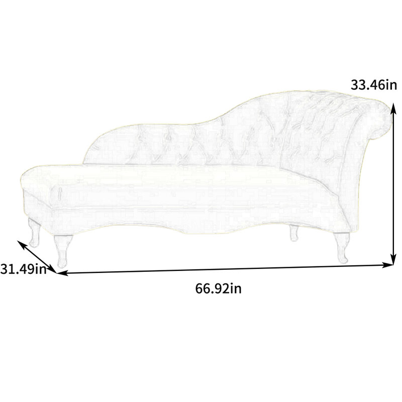 Chaise longue élégante en velours au design ergonomique, Face à la droite, Jaune