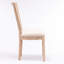 Chaises de salle à manger en bois massif de style français, tissu en lin crème, dossier carré (2 chaises de 2 pièces
