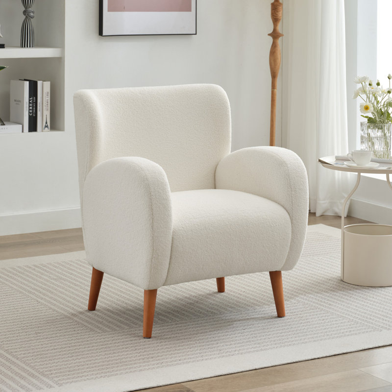 Chaise longue rembourrée Manhart, Tissu beige