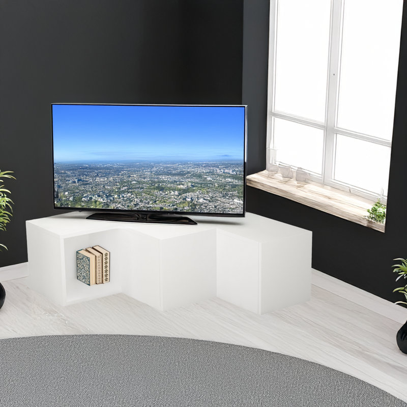 Cubby Corner Tv Stand For Tvs Up To 58'' With 2 Drawers