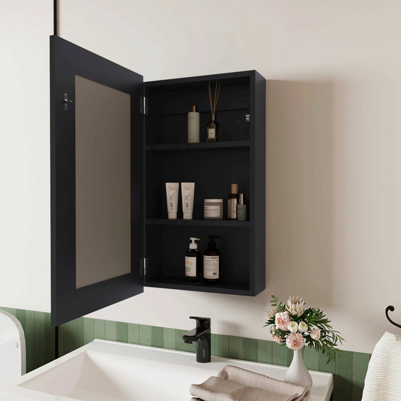 Pharmacie avec miroir inclus, Black