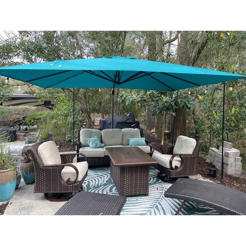 108'' x 132'' Rectangular Cantilever Blue Umbrella, Blue