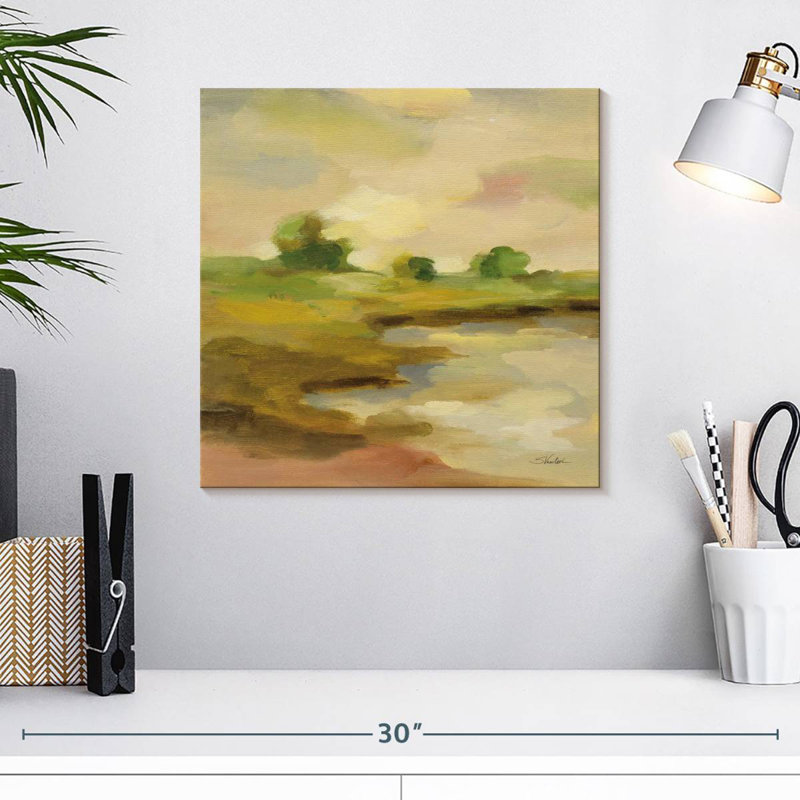 Chartreuse Fields II, 16" H x 16" W