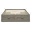 Lit plateforme double avec 6 tiroirs de rangement - Lit de rangement compact, finition gris antique-2014718012-2014718010