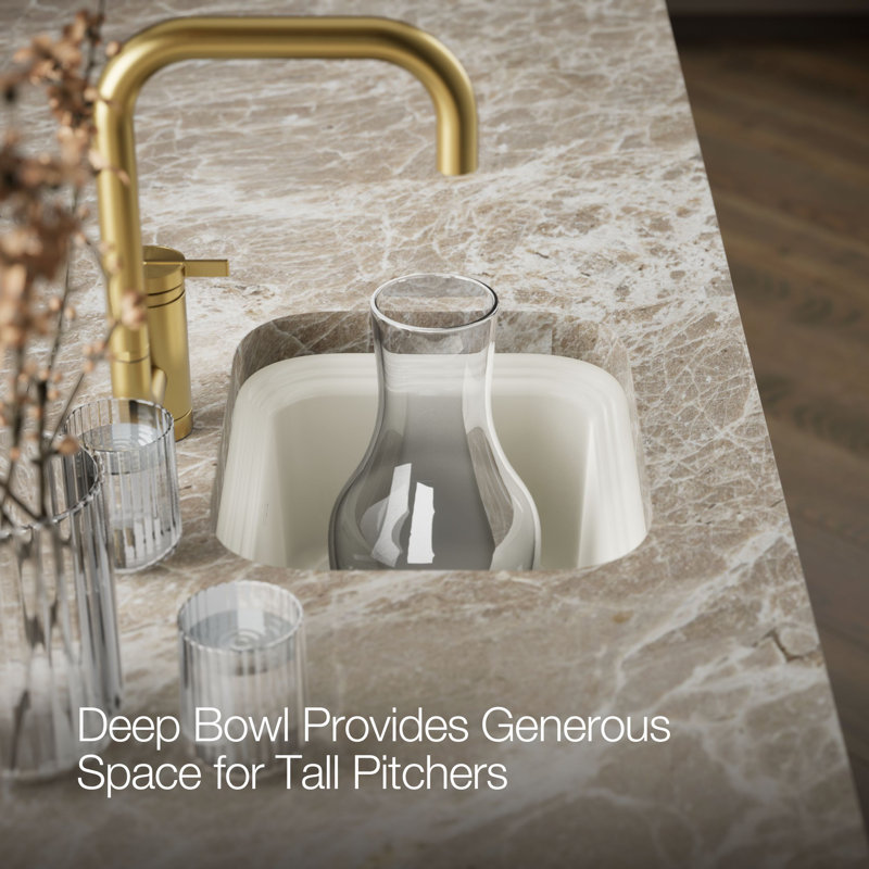 Northland™ 15" L x 12.38" W Undermount Kitchen Sink, Biscuit