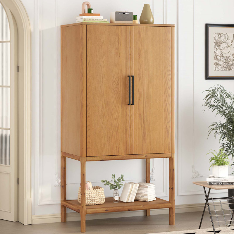 Armoire avec plusieurs fonctions de rangement, Naturel