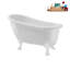 Baignoire de trempage en acrylique sur pieds 53 po avec bonde, pattes et plateau en bambou Streamline-72770254-76285536