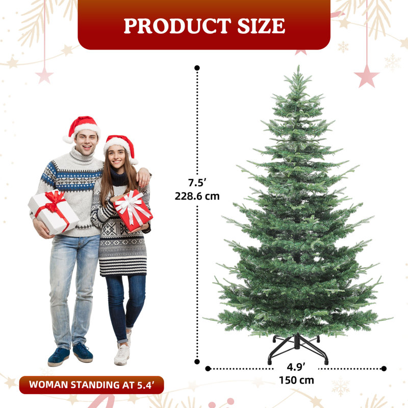 Arbre de Noël artificiel 7,5 pi avec éclairage, 7.5'