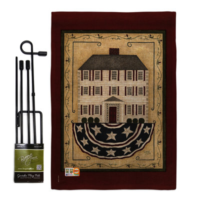 Double Sided 18.50 in. H x 13 in. W Polyester Flag set