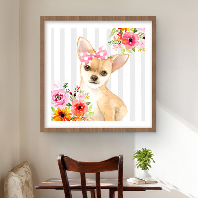 Chihuahua Dog Art Print | Framed Matted Children Decor