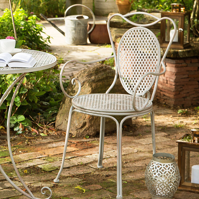 Set of 2 Metal Garden Chairs Grey Aadhi 