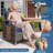 Melvarn 4-Person Outdoor Furniture Set Wicker Swivel Glider Chairs Patio Conversation Sets With Cushions-838012698-838012697