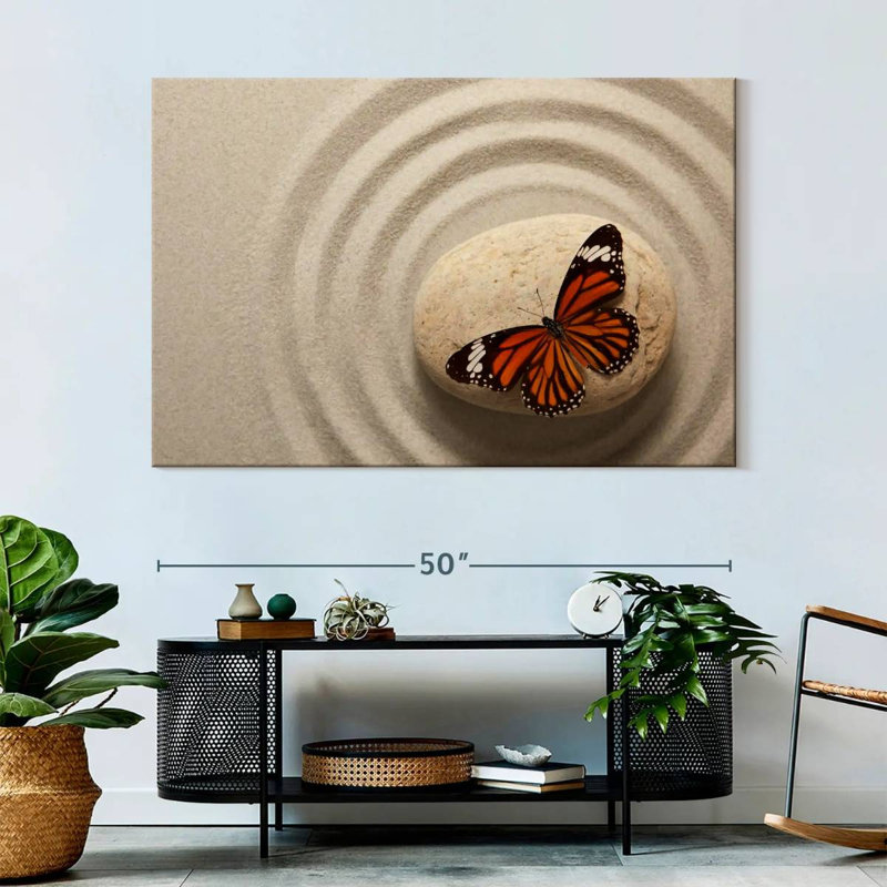 Brampt Zen Orange Butterfly, 34" H x 51" W