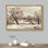«Snowy Winter Landscape Vintage Rustic Forest Farmhouse Country Decor», reproduction d'art sur toile encadrée