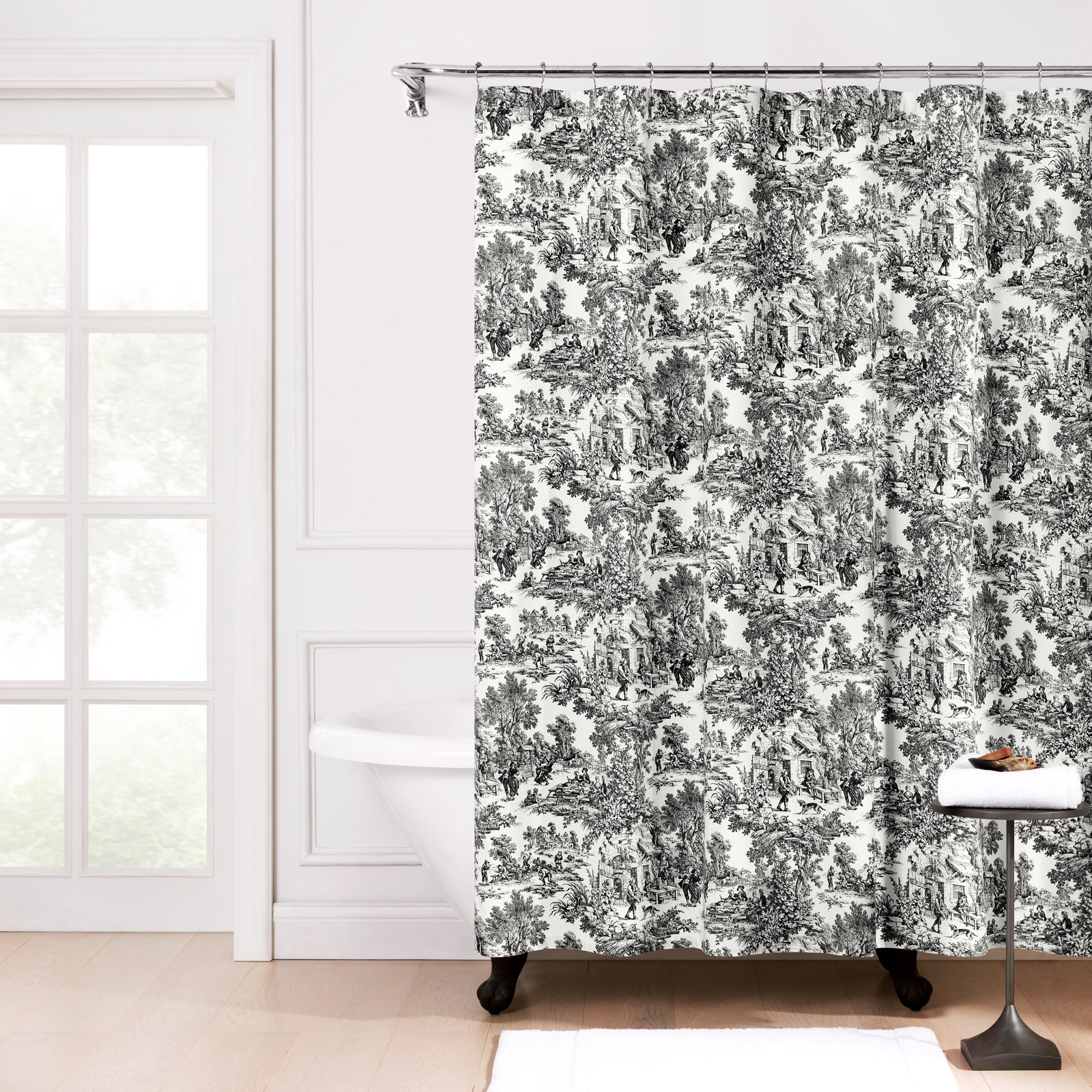 Amelie Cotton Shower Curtain, Gray