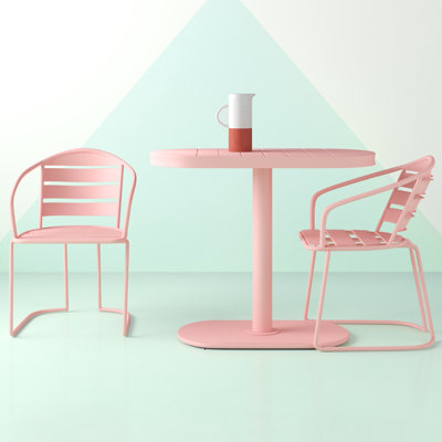 Gunner 2 - Person Metal Patio Dining Set with Oval Table
