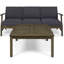 3 Seater Sofa And Table Set, Dark Grey