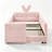 Twin Size Cute Rabbit Ear Boucle Platform Bed with Safety Rail & Side Pocket-194705179
