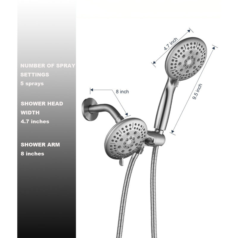 Double Shower, Brushed Nickel