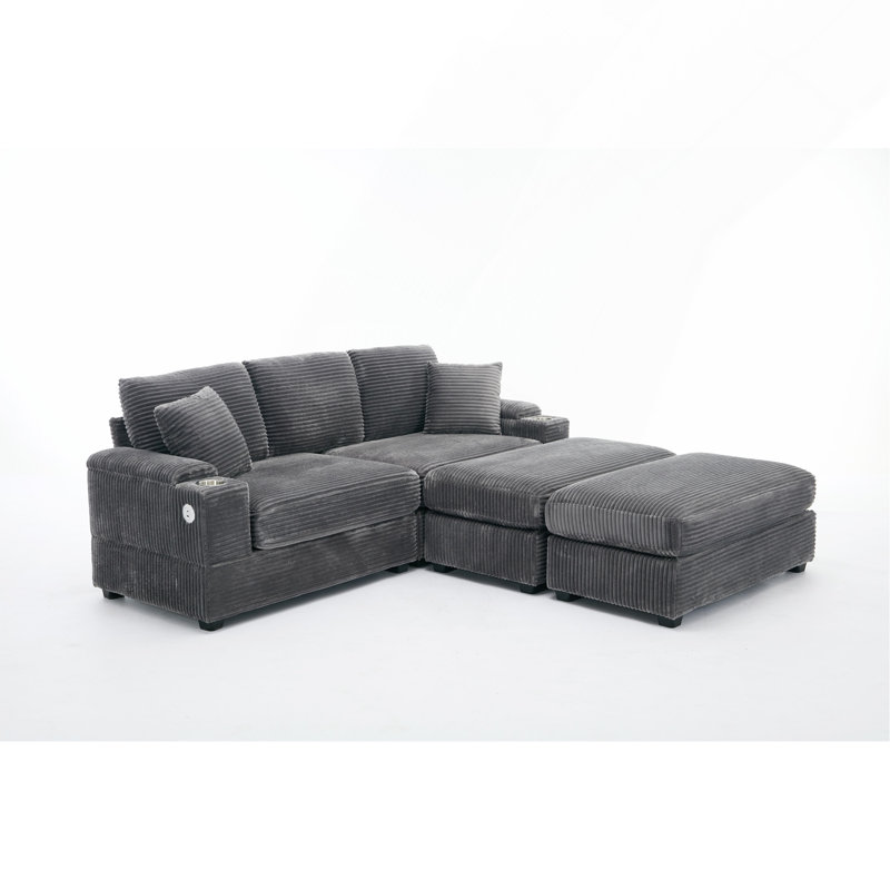 Ensemble de canapé-lit modulaire convertible Combination, Gris